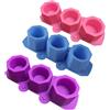 Fictory 3 stampi in silicone per vasi di fiori in cemento fai da te, stampi per piante grasse, morbidi e flessibili, facili da rilasciare, colore: blu, rosa, viola