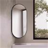 Generic Specchio Da Bagno Con Cornice In Metallo Specchio Da Parete Ovale Specchio Angolare Girevole Con Supporto Specchio Per Il Trucco Per Bagno E Spogliatoio Specchio Da Bagno Regolabile(Black,W30xL50cm)