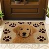 Generic Zerbino con Golden Retriever, tappetino per ingresso cucciolo beige, per interni ed esterni, decorazione rustica con animali, antiscivolo, impermeabile, anti-polvere, facile da pulire, 73 x 43 cm