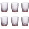 Evviva Set 6 Bicchieri acqua in vetro decorato 320 ml - Mozart (Rosa)