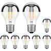 ledscom.de 8x lampadina LED E27, A60, bianco (3900 K), 6,6 W, 646lm, specchio frontale (argento)