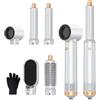 UMIGA Spazzola Phon Capelli Ad Aria Calda 5 in 1 Air Styler Spazzola Asciugacapelli Modellatori Capelli ad Aria Calda per Capelli Ricci Volumizzante Lisciante, Strumenti per Capelli Hairstyler Kit, Bianco