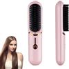 Mhekrep Pettine riscaldante, spazzola lisciante senza fili, portatile e pratica per i viaggi, ricaricabile tramite USB, 5400 mAh, ioni negativi, riscaldante, per donne e uomini (rosa)