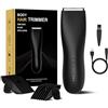 Drqzwp Rasoio professionale per capelli, 5 in 1, lama in ceramica per tagliare i peli della pancia, rasoio elettrico per bikini e toelettatura da uomo, IPX6, impermeabile, per uso bagnato/asciutto (nero)