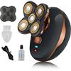 DFBFMO Rasoio elettrico per uomini e donne Wet & Dry Rasoio elettrico impermeabile per uomo con display a LED rasoio rotante per capelli per testa, viso, pelle, capelli, spazzola per la pulizia della barba,