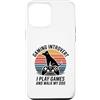 Dog Lover Gamer Introvert Retro Sunset Custodia per iPhone 12 Pro Max Gioco introverso Gioco E Cammino Il Mio Cane