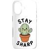 Inspirational Gardener Birthday Holiday Custodia per iPhone 17 Stay Sharp Cactus Plant Lover, regalo motivazionale per uomini e donne