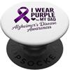 Alzheimer's Awareness Support Papà Alzheimer's Disease Awareness Nastro Viola PopSockets PopGrip Adesivo