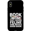 Cat Lover Reading Bookworm Mom Librarian Custodia per iPhone X/XS Prenota Mom Cat Lover Feline Fine con una buona lettura