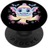 Kawaii Whimsical Pastel Nocturnal Face G Carino Blu Pipistrello Ritratto Amante Animale Grafica Rosa Inverno PopSockets PopGrip Adesivo