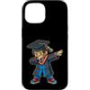 Graduation Kids Brick Master Builder Bri Custodia per iPhone 15 Dabbing Graduate Kid Laurea Laurea Mattone Builder