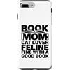 Cat Lover Reading Bookworm Mom Librarian Custodia per iPhone 7 Plus/8 Plus Prenota Mom Cat Lover Feline Fine con una buona lettura