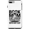 Reading Cat Mom Book Lover Library Custodia per iPhone 7 Plus/8 Plus Book Mom Cat Lover Girare le pagine con il mio gatto