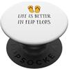 Fun Designs La vita è migliore in Flip Flops PopSockets PopGrip Adesivo