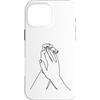 one line art one line drawing line penci Custodia per iPhone 16 Pro Max Mani di disegno a una linea: tocco nel contorno