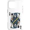 Fun Gift Designs Custodia per iPhone 16 Pro Carte da gioco con scheletro della morte del mietitore e asso di picche