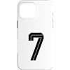 Retro Sports Team Football Group Costume Custodia per iPhone 16 Pro Max # 7 Bianco Vintage Numero 7 Sport Fan Soccer Style