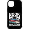 Book Loving Cat Mom Reading Custodia per iPhone 14 Plus Libro Mamma Amante Gatti Libri Senza Interruzioni