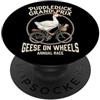 Quobbleton Lane Press Oca Divertente in Bicicletta Gara Retro Umorismo PopSockets PopGrip Adesivo