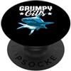 Shark Depot Design Co. Shark Grumpy Gills Angry Papà Padre Divertente Retro TV Film PopSockets PopGrip Adesivo