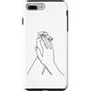 one line art one line drawing line penci Custodia per iPhone 7 Plus/8 Plus Mani di disegno a una linea: tocco nel contorno