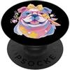 Kawaii Whimsical Pastel Bear Face Graphi Simpatico panda floreale ritratto animale grafico rosa occhiali fiocco PopSockets PopGrip Adesivo