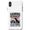 Dog Lover Gamer Introvert Retro Sunset Custodia per iPhone X/XS Gioco introverso Gioco E Cammino Il Mio Cane