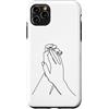 one line art one line drawing line penci Custodia per iPhone 11 Pro Max Mani di disegno a una linea: tocco nel contorno