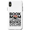 Book Loving Cat Mom Reading Custodia per iPhone X/XS Libro Mamma Amante Gatti Libri Senza Interruzioni