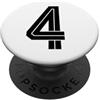 Retro Sports Team Football Group Costume #4 Bianco Vintage Numero 4 Sport Fan Stile Calcio PopSockets PopGrip Adesivo