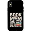 Book Loving Cat Mom Reading Custodia per iPhone X/XS Libro Mamma Amante Gatti Libri Senza Interruzioni