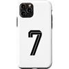 Retro Sports Team Football Group Costume Custodia per iPhone 11 Pro # 7 Bianco Vintage Numero 7 Sport Fan Soccer Style