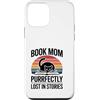 Mom Book Lover Library Custodia per iPhone 12 mini Libro Mamma Purrfectly Perso In Storie Cat Reading