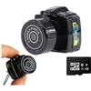 TIEOAXFT Action camera con stabilizzazione dell'immagine, mini videoregistratore HD, webcam Y2000 microfono(Cam add 16g tf Card)