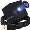 G Telecamera USB Autofocus 1080p grandangolare Webcam, 2mp 100degree Nessuna distorsione Obiettivo Webcam,Mac, Raspberry Pi