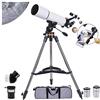 UsmAsk Telescopio per adulti, per bambini e adulti, telescopio astronomico rifrattore portatile per bambini e principianti Oculari multipli e accessori inclusi, apertura Infinity 80 mm