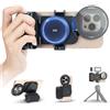 Kiorafoto Supporto magnetico per obiettivo del telefono da 67 mm con kit di impugnatura a scatto per fotocamera iPhone 16 15 14 Pro Max Plus, set di adattatori per filtro per ND CPL con adattatore per scarpa