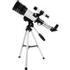 BAZEITFLOW Telescopio Astronomico Rifrattore 70Mm con Zoom 150X Monoculare Treppiede in Lega di Alluminio e Supporto per Cellulare per Osservazione Celeste in Viaggio e Attività All'Aperto