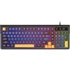 Horett 98-Key Wired Mechanical Keyboard with Three-Color Keycaps RGB Backlit Portable for Gaming Office (Blu)