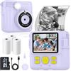 BESTOONE Fotocamera a stampa istantanea per bambini, con 3 rotoli di carta per stampante, 1080p, per bambini dai 3 ai 12 anni, con scheda SD da 32 GB, regali di Natale e compleanno per ragazze e ragazzi di 3,