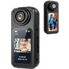 Plyisty Mini Fotocamera per il Corpo, Camera da Gioco da Parte della Camera da Bodina Indossabile per il Pollice, per Lavoro, Viaggi, Camminata per Animali Domestici (BLACK)
