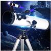 WOWCSXWC Telescopio astronomico, telescopio riflettente con grande apertura da 114 mm, treppiede in alluminio regolabile (60 ~ 120 cm), adatto per principianti e bambini amatoriali (colore: confezione 4)