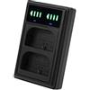 Generic Dual Port Camera Dual Display Dual Dock Caricabatterie per fotocamera LP-E6/E6N