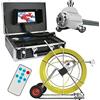 SHEHUALI Telecamera per scarichi, Fotocamera fognaria con monitor video da 7 pollici di ispezione endoscopica industriale impermeabile 8 0m 100m 120m160m SCARPARE SNAPE CAMERA(F300MD-120M)