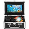 LLOOPK Videocamera for la pesca subacquea 1000TVL Video Fish Finder for l'inverno Pesca in mare/fiume/ghiaccio Cavo da 50 m Monitor da 7 pollici 12 luci bianche(50M Fishing Cable)