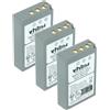 vhbw 3x batteria compatibile con Olympus E-450 fotocamera (900mAh, 7,2V, Li-Ion)