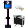 PAAFNN Macchina fotografica DSLR per selfie da 15,6 pollici, portatile, con touch screen, con custodia da volo, cabina fotografica con luce RGB per eventi di festa di nozze (nero, macchina + mini stampante)