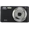Generic Fotocamera con Zoom Digitale 16X, Fotocamera HD da 44 MP Luce di Riempimento Incorporata, con Display da 2,8 Pollici, Fotocamera Digitale per Studenti Adulti Anziani (BLACK)