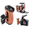 Plyisty Manico Laterale della Gabbia della Fotocamera, Impugnatura Laterale Ergonomica con Scarpa Fredda, Filo da 1/4 Pollici, su e giù Regolabile, Universale per la Mano Sinistra Destra
