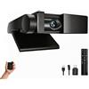 Tivroco Webcam 4K per PC, webcam con microfono, copertura privacy, plug and play, autofocus, zoom 10x, fotocamera USB ultra compatta, adatta per computer portatili/desktop/zoom/team (4K)